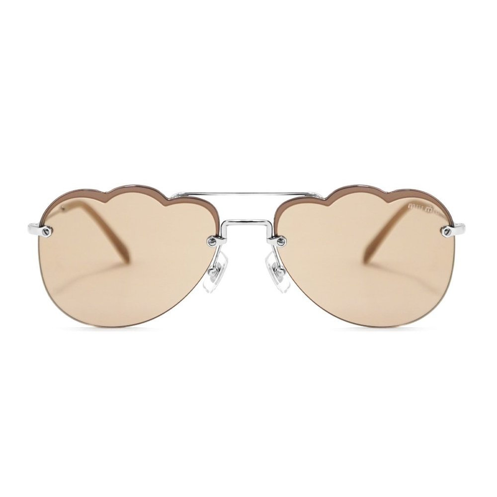 Miu Miu Light Brown Aviator Sunglasses